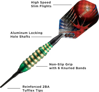 Foto 3 | Juego De 3 Dardos Soft Tip Viper Atomic Bee, 16 G, Color Verde Con Puntas 2ba - Venta Internacional.