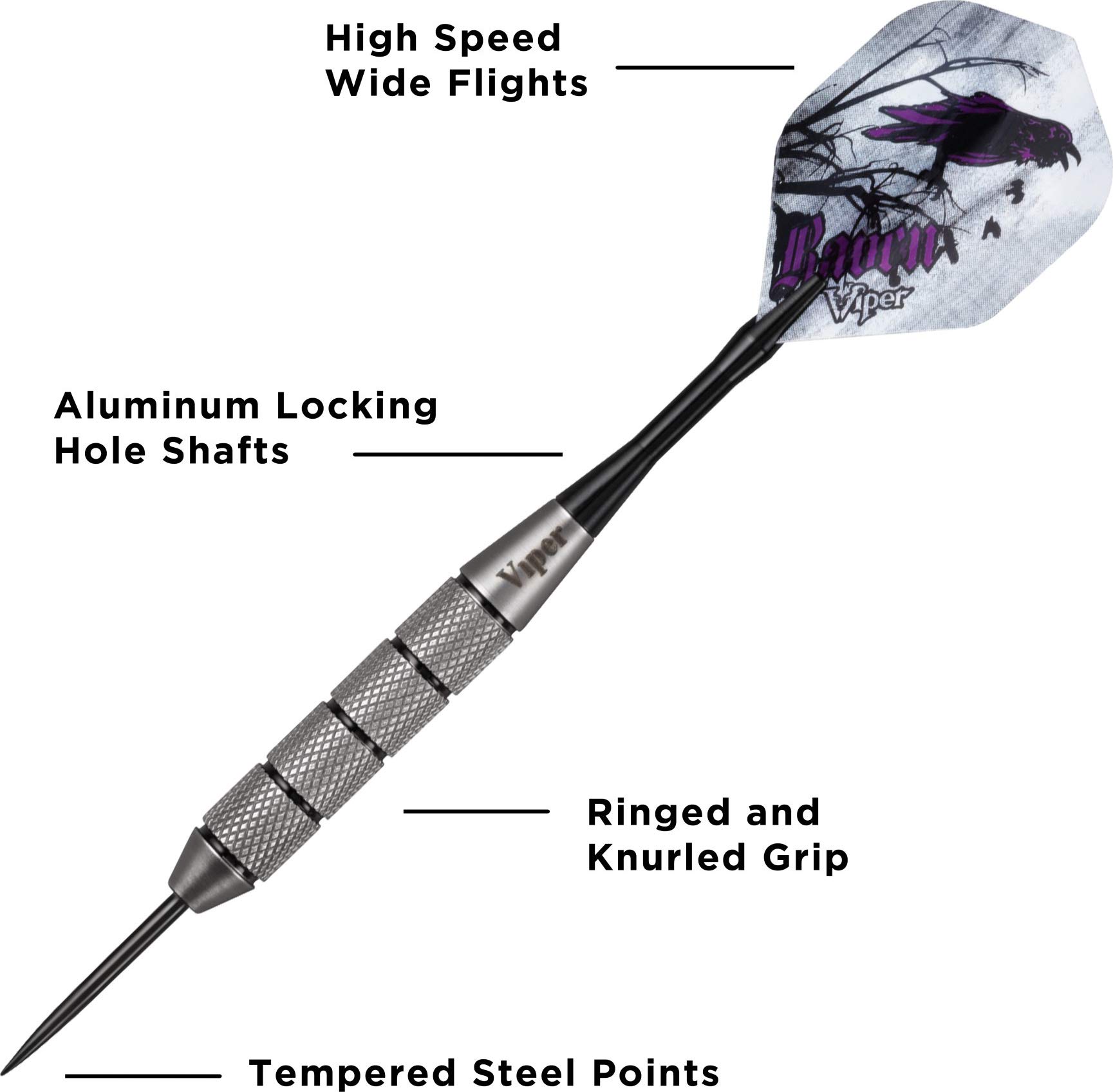 Foto 4 pulgar | Darts Viper Underground Steel Tip The Raven, 25 G - Venta Internacional.