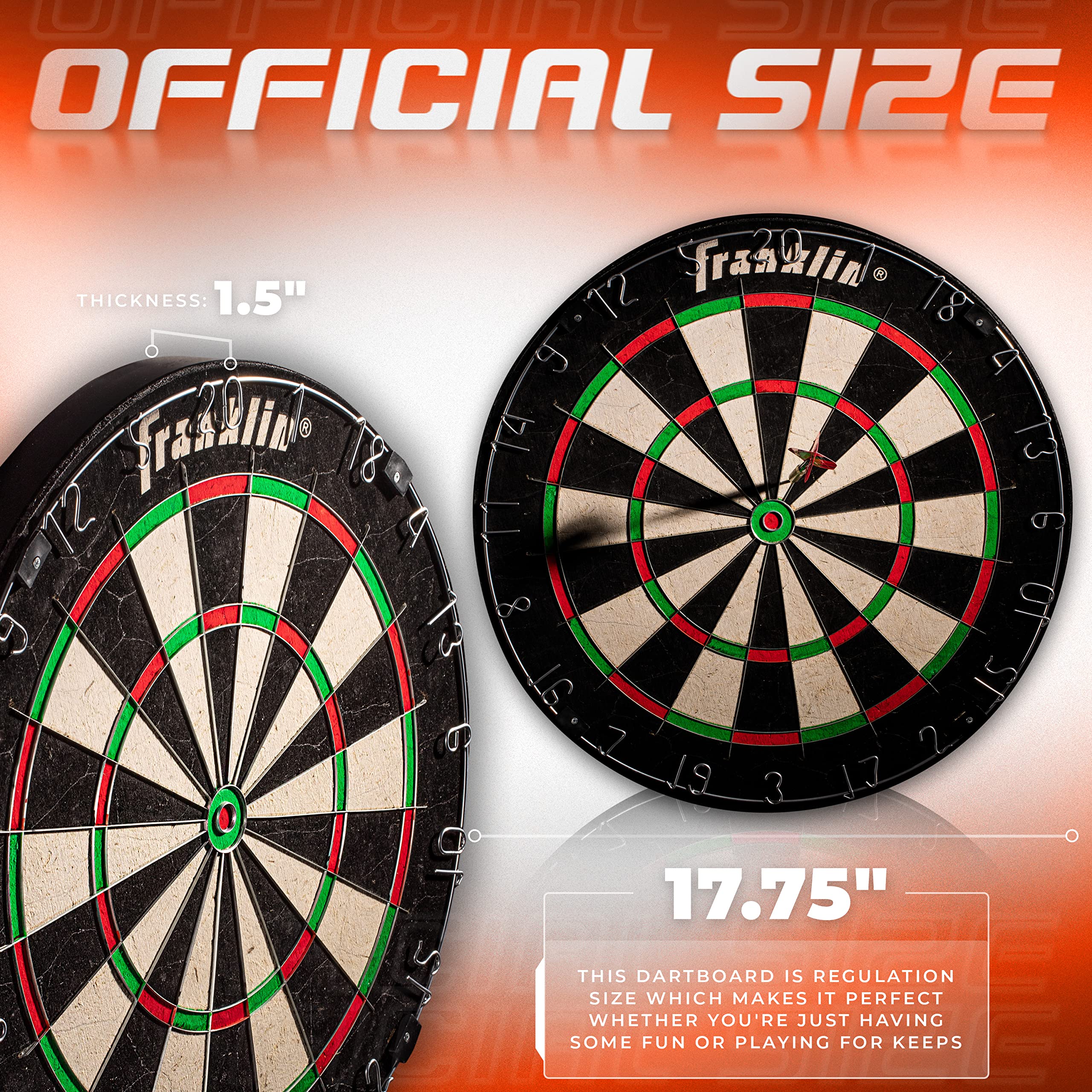 Foto 3 pulgar | Dartboard Franklin Sports, Reglamento Oficial, 45 Cm - Venta Internacional.