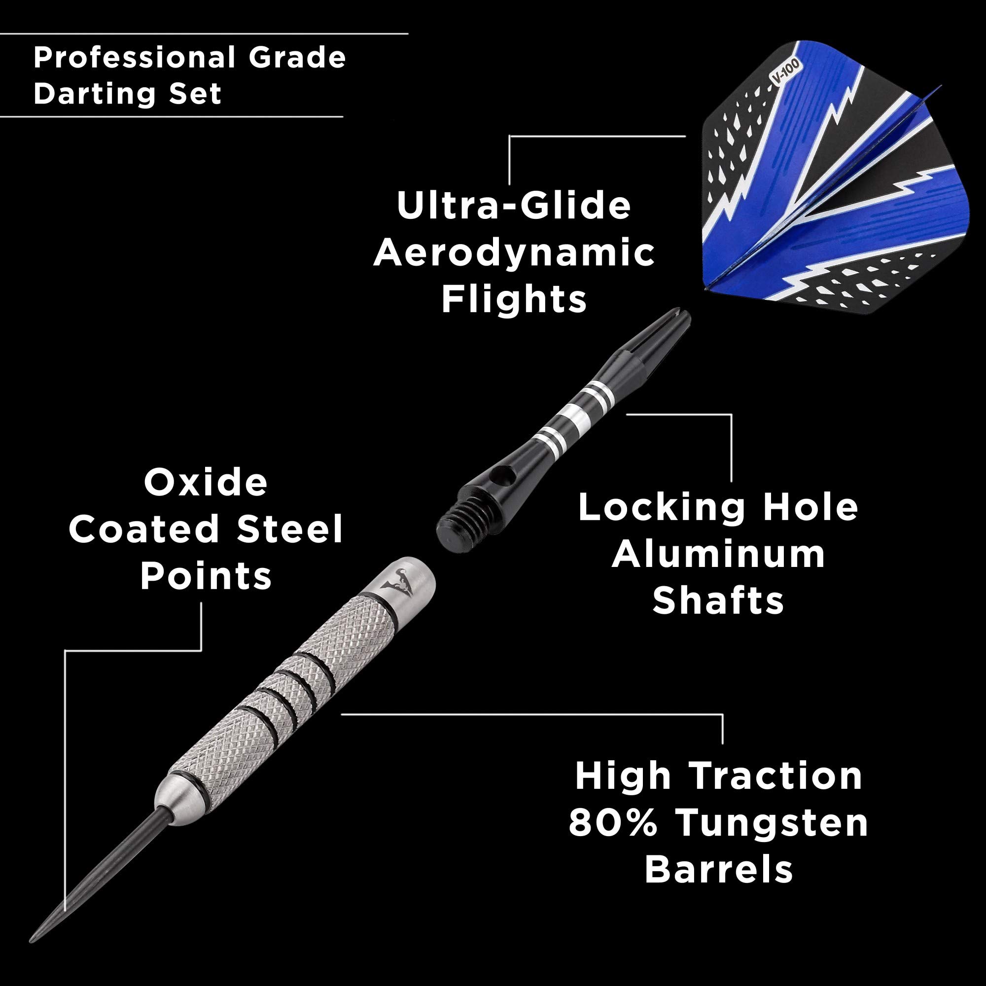 Foto 3 | Bandas Moleteadas Darts Viper Con Punta De Acero Tungsteno, 24 G, Color Negro - Venta Internacional.