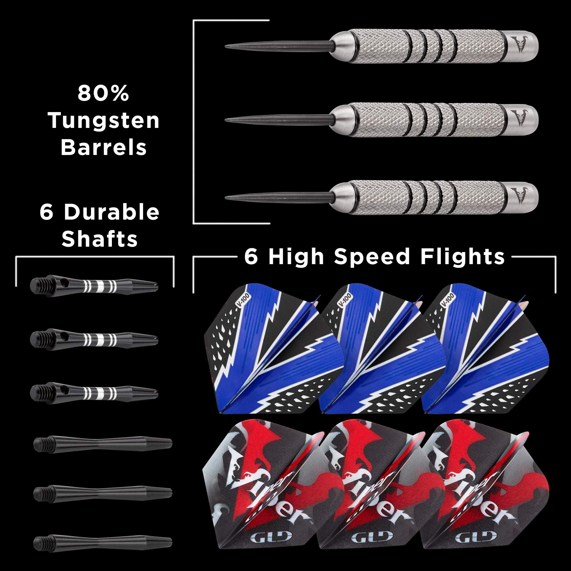 Foto 5 pulgar | Bandas Moleteadas Darts Viper Con Punta De Acero Tungsteno, 24 G, Color Negro - Venta Internacional.