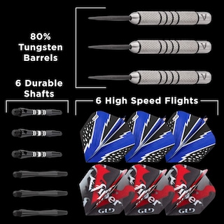 Foto 4 | Bandas Moleteadas Darts Viper Con Punta De Acero Tungsteno, 24 G, Color Negro - Venta Internacional.