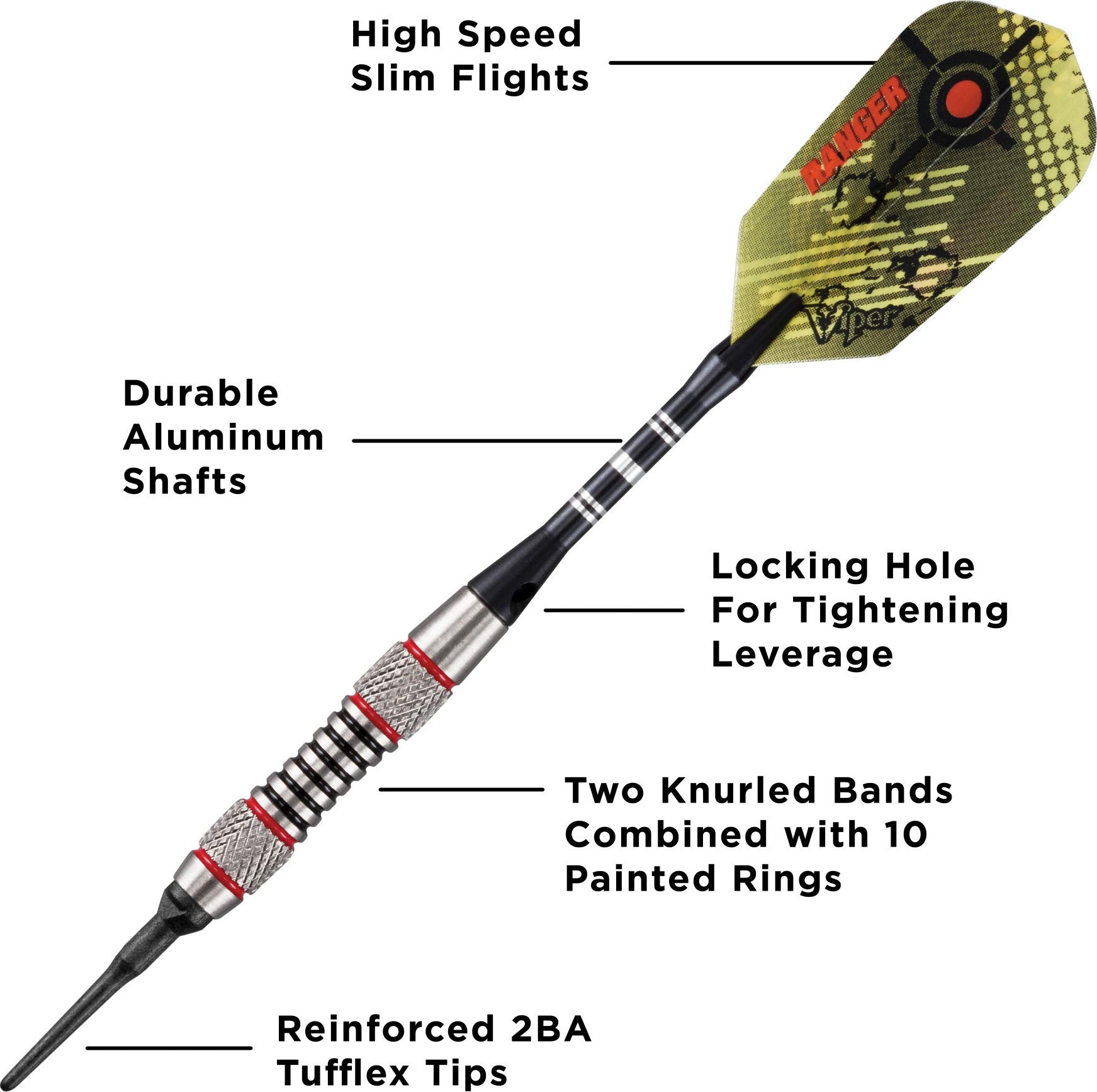 Foto 4 pulgar | Darts Viper Ranger, 80% Tungsteno, Punta Blanda, 18 G - Venta Internacional.