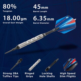 Foto 3 | Darts Viper Sidewinder, 80% Tungsteno, Punta Blanda, 18 G, Para Diana - Venta Internacional.