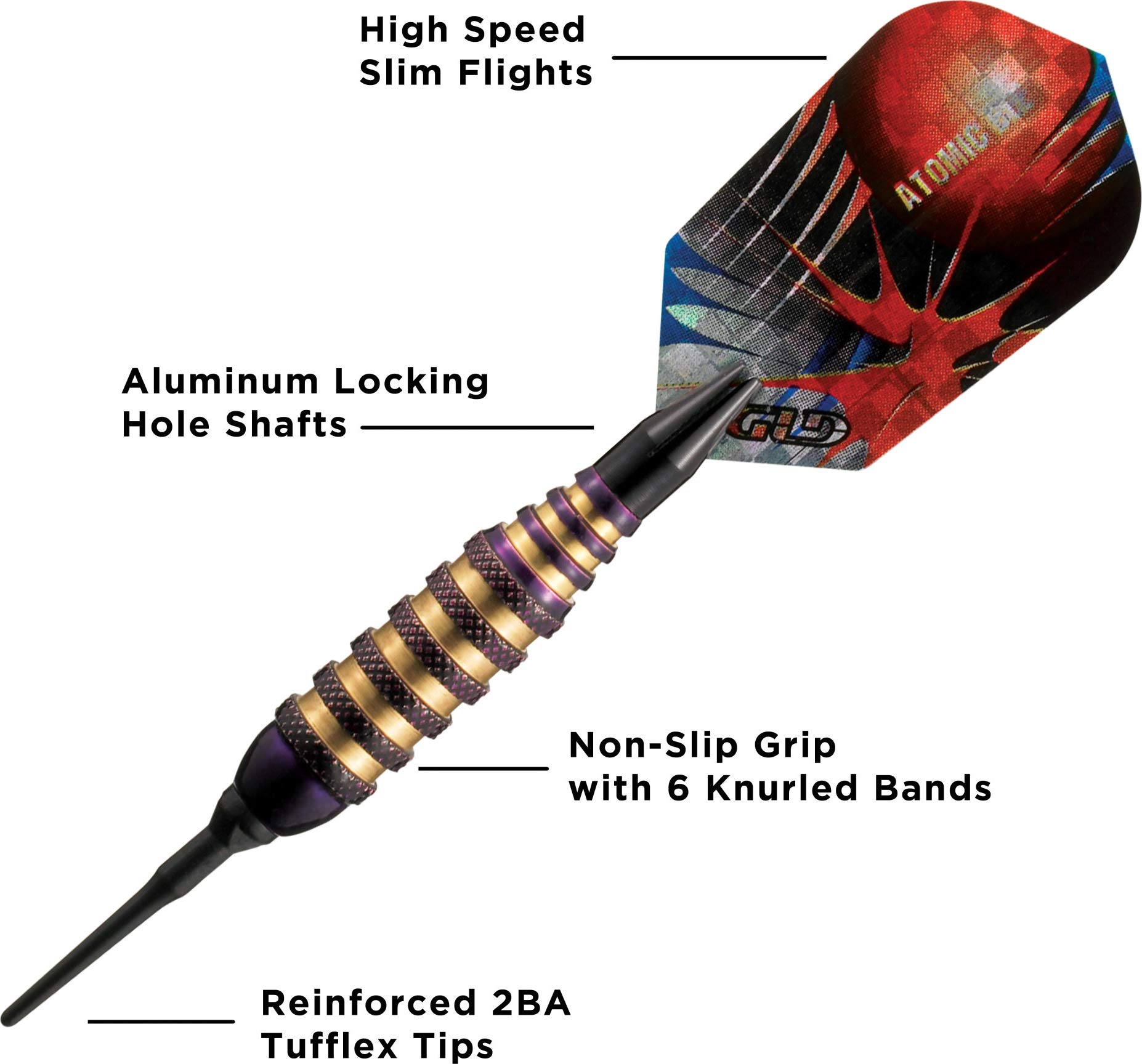 Foto 4 pulgar | Darts Viper Atomic Bee Soft Tip Morado 16 G - Venta Internacional.