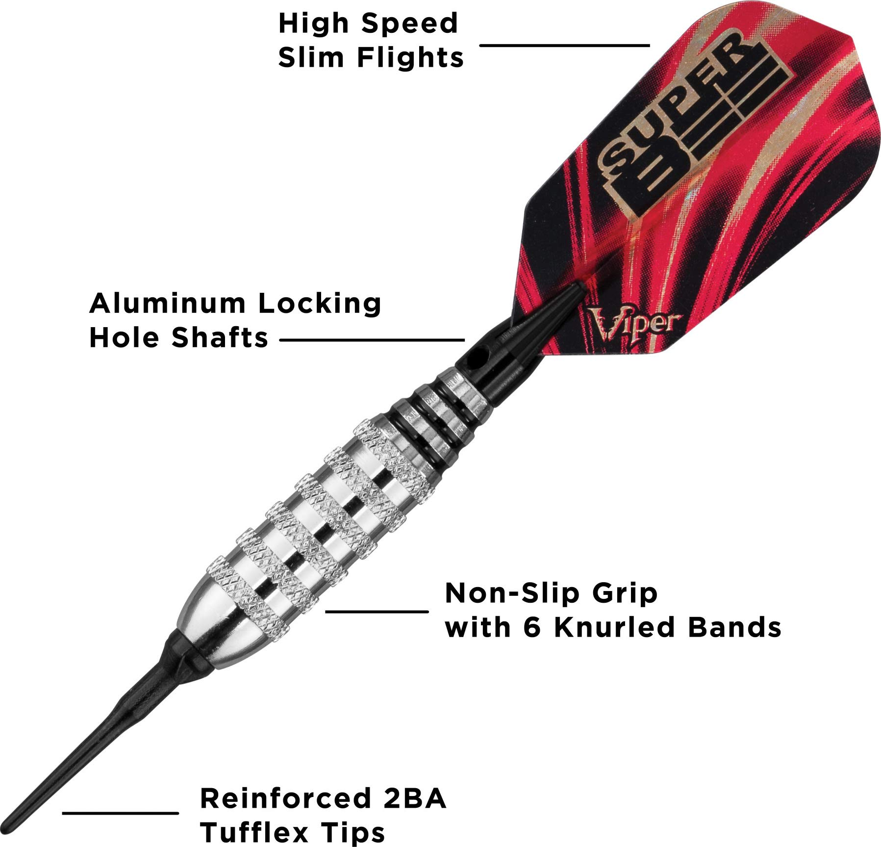 Foto 4 pulgar | Darts Viper, Punta Blanda Chapada En Níquel Plateado, 16 G, Para Adultos - Venta Internacional.