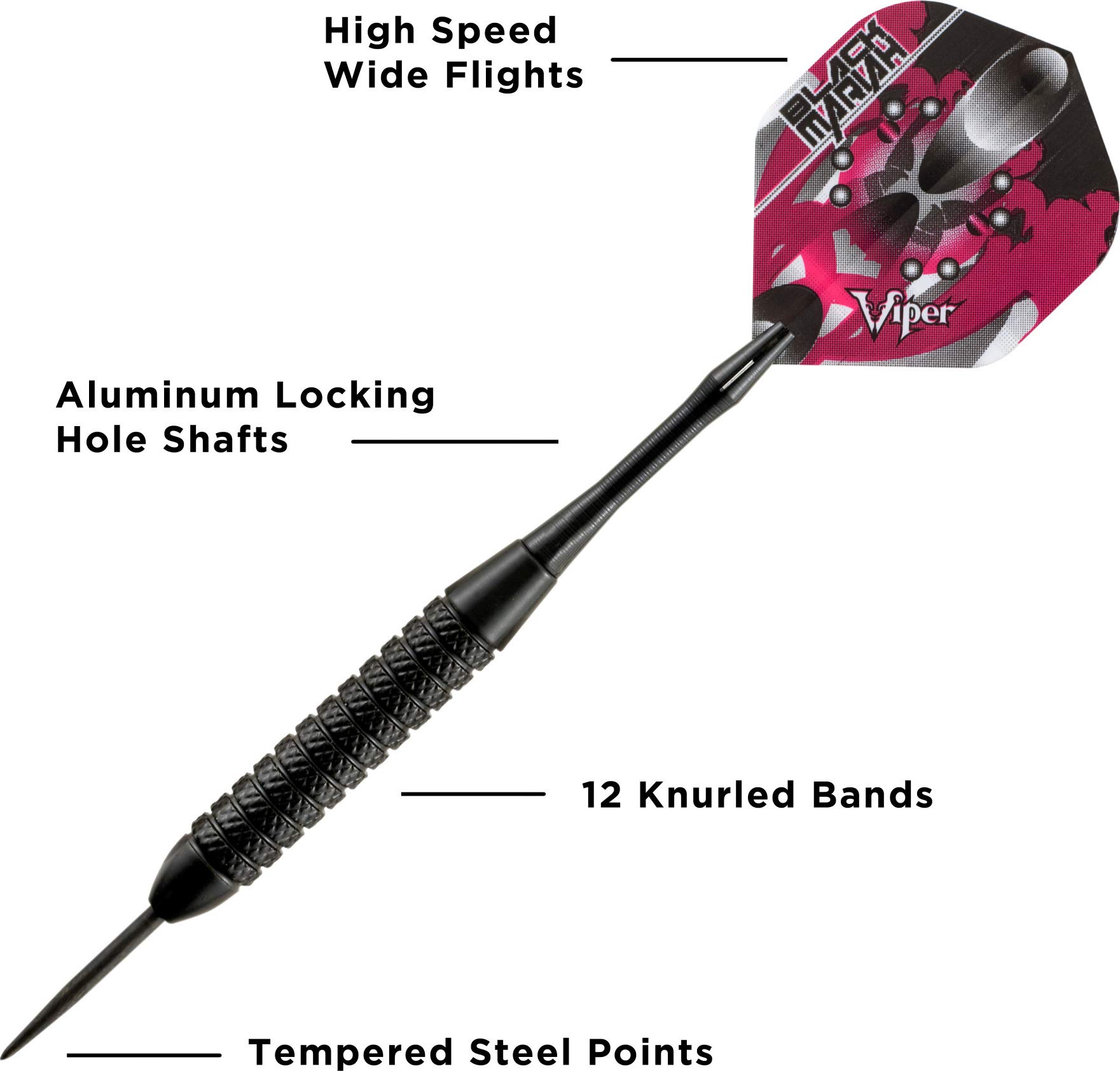 Foto 4 pulgar | Punta De Acero Darts Viper Black Mariah, 22 G, Para Diana - Venta Internacional.