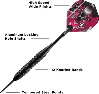 Foto 3 | Punta De Acero Darts Viper Black Mariah, 22 G, Para Diana - Venta Internacional.