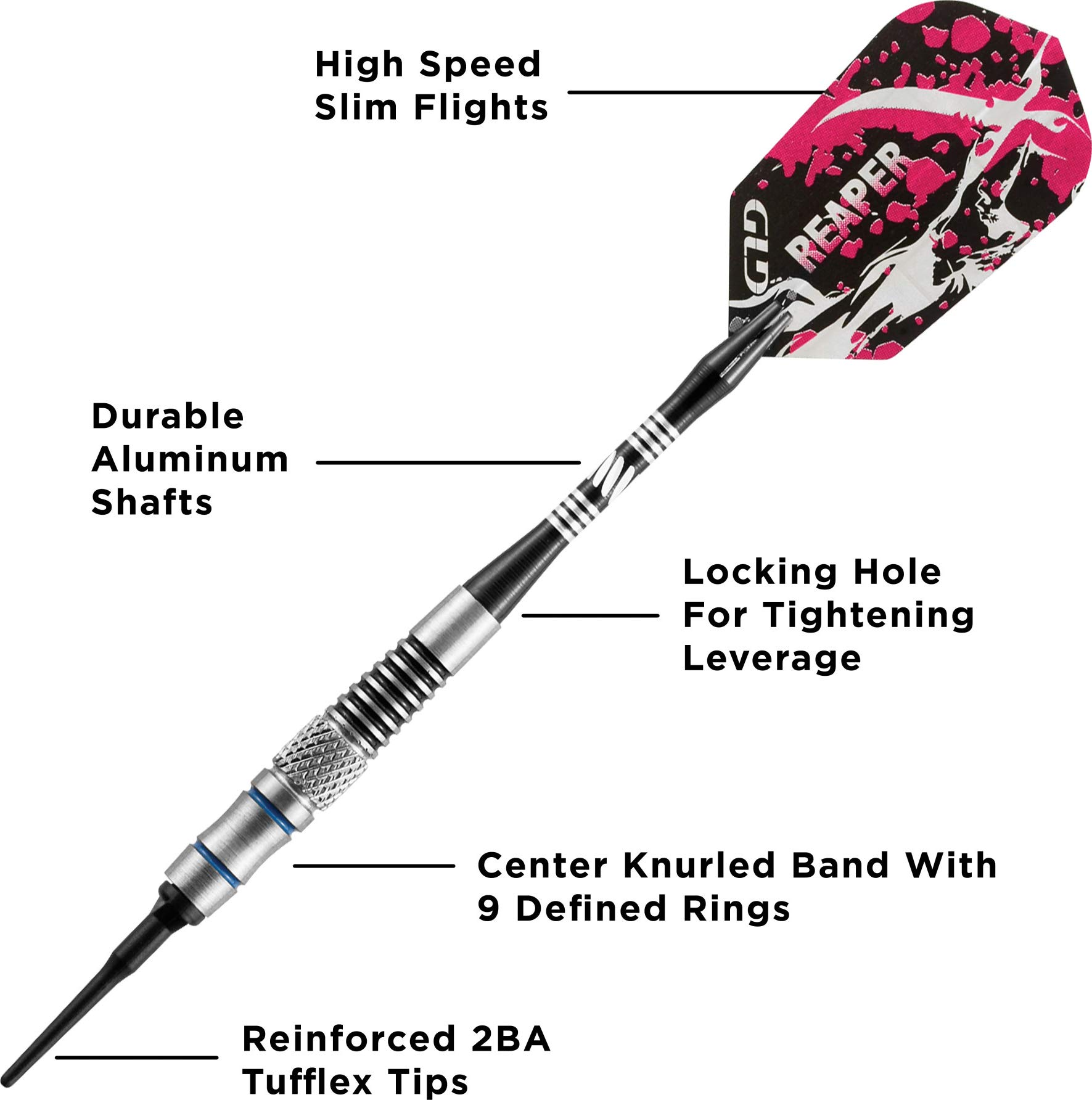 Foto 4 pulgar | Darts Viper Grim Reaper, 80% Tungsteno, Punta Blanda, 18 G, Con Funda - Venta Internacional.