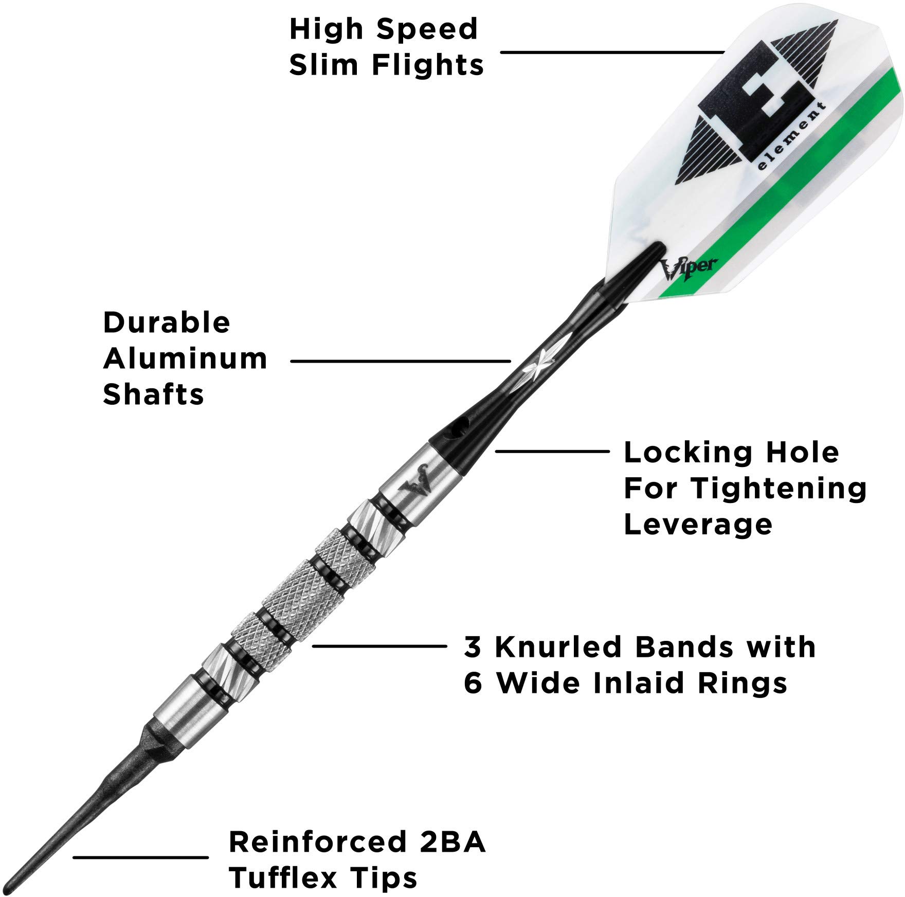 Foto 4 pulgar | Darts Viper Element, 90% Tungsteno, Punta Blanda, 18 G, Con Funda - Venta Internacional.