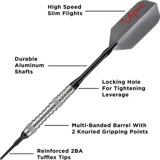 Foto 3 | Dardos Soft Tip Viper V-factor, 90% Tungsteno, 18 G, Con Funda - Venta Internacional.