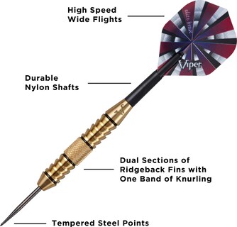 Foto 3 | Punta De Acero De Latón Darts Viper Elite De 24 G - Venta Internacional.