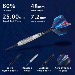 Foto 2 | Barril Darts Viper Shark Con Forma De Aleta De Tiburón, 25 G, 80% Tungsteno, Negro - Venta Internacional.