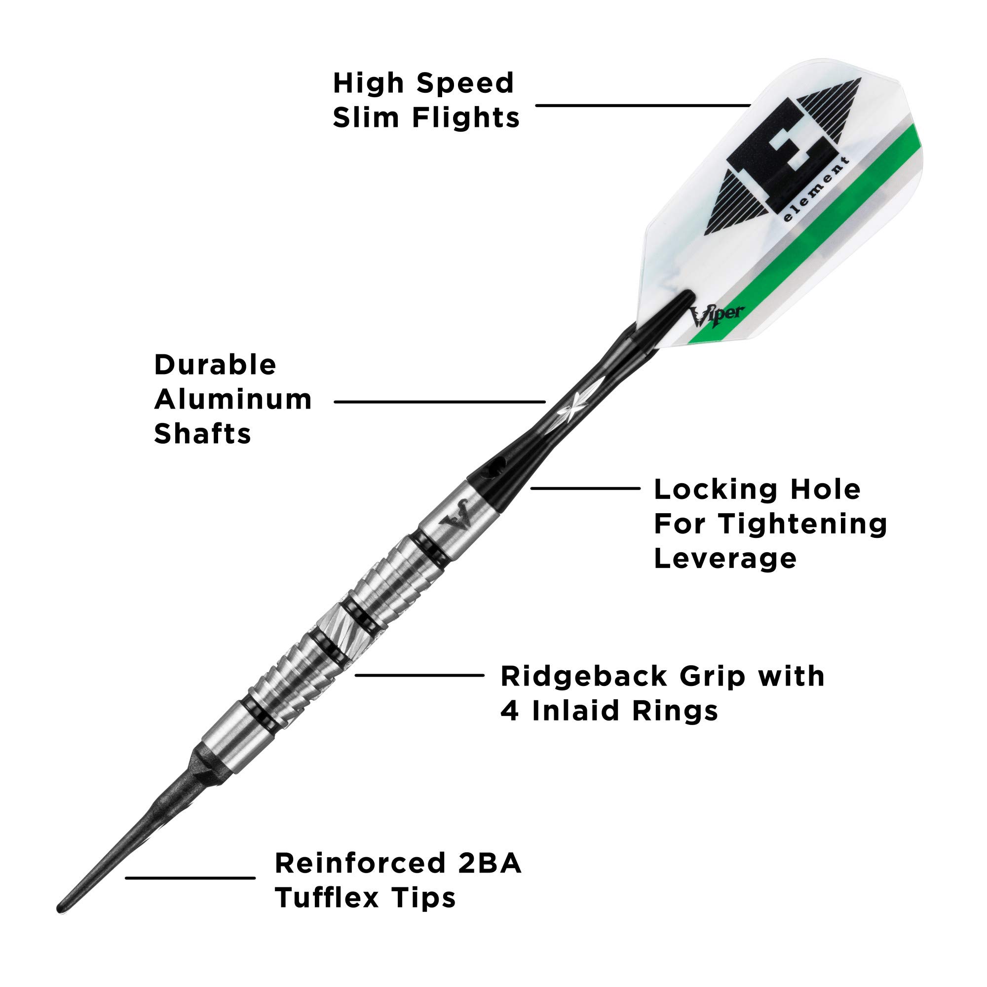 Foto 4 pulgar | Darts Viper Ridgeback, Tungsteno Ranurado, 18 G, Con Accesorios - Venta Internacional.