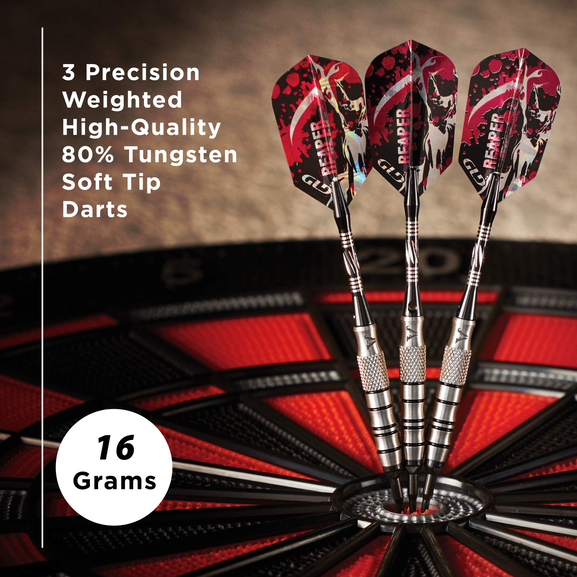 Foto 3 pulgar | Darts Viper Grim Reaper, 80% Tungsteno, Punta Blanda, 16 G, Con Funda - Venta Internacional.