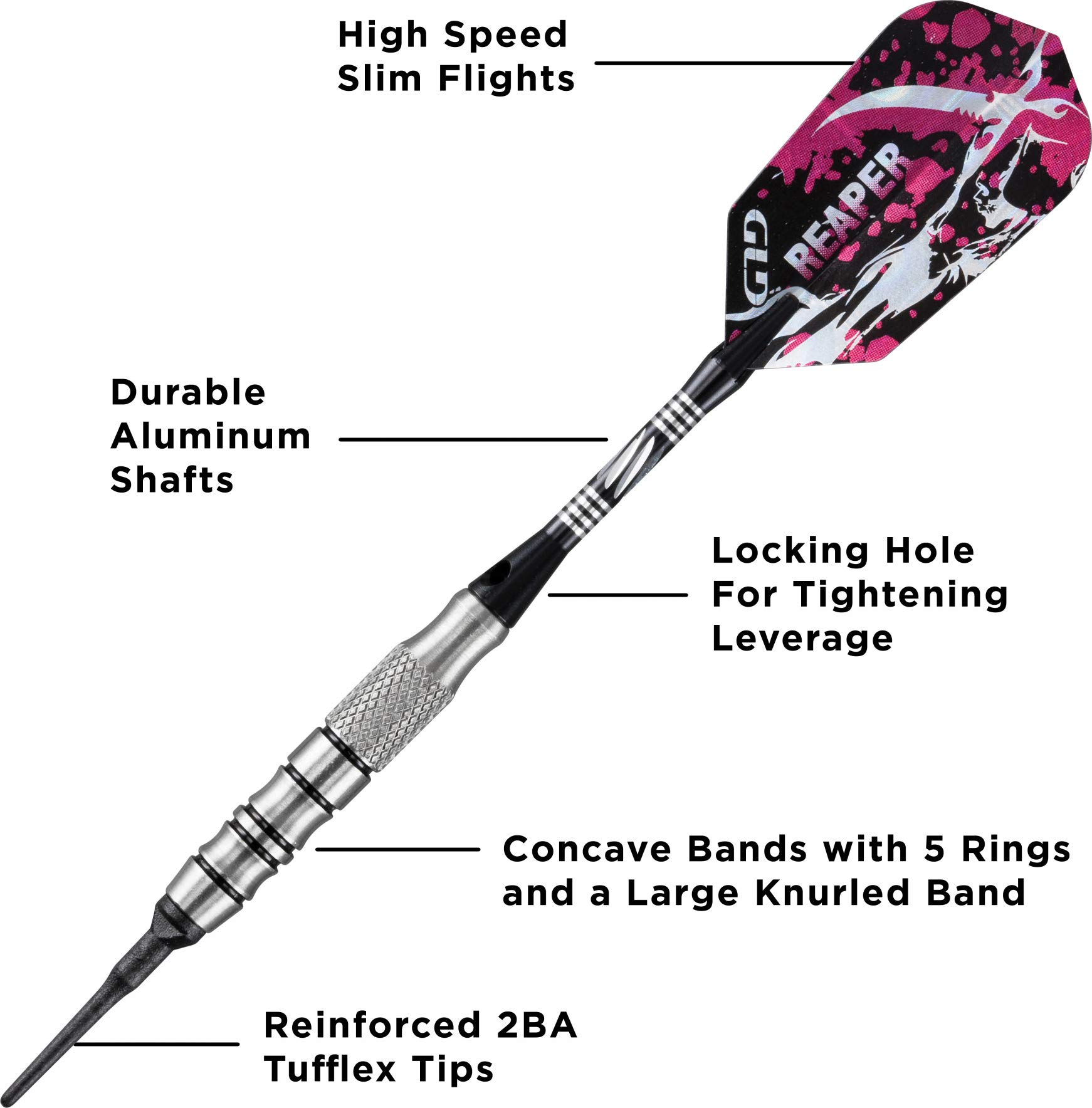Foto 4 pulgar | Darts Viper Grim Reaper, 80% Tungsteno, Punta Blanda, 16 G, Con Funda - Venta Internacional.