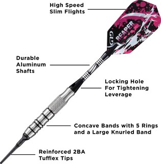 Foto 3 | Darts Viper Grim Reaper, 80% Tungsteno, Punta Blanda, 16 G, Con Funda - Venta Internacional.