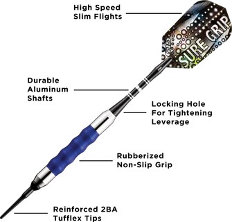 Foto 3 | Darts Viper Sure Grip Soft Tip, Azul, 16 G - Venta Internacional.