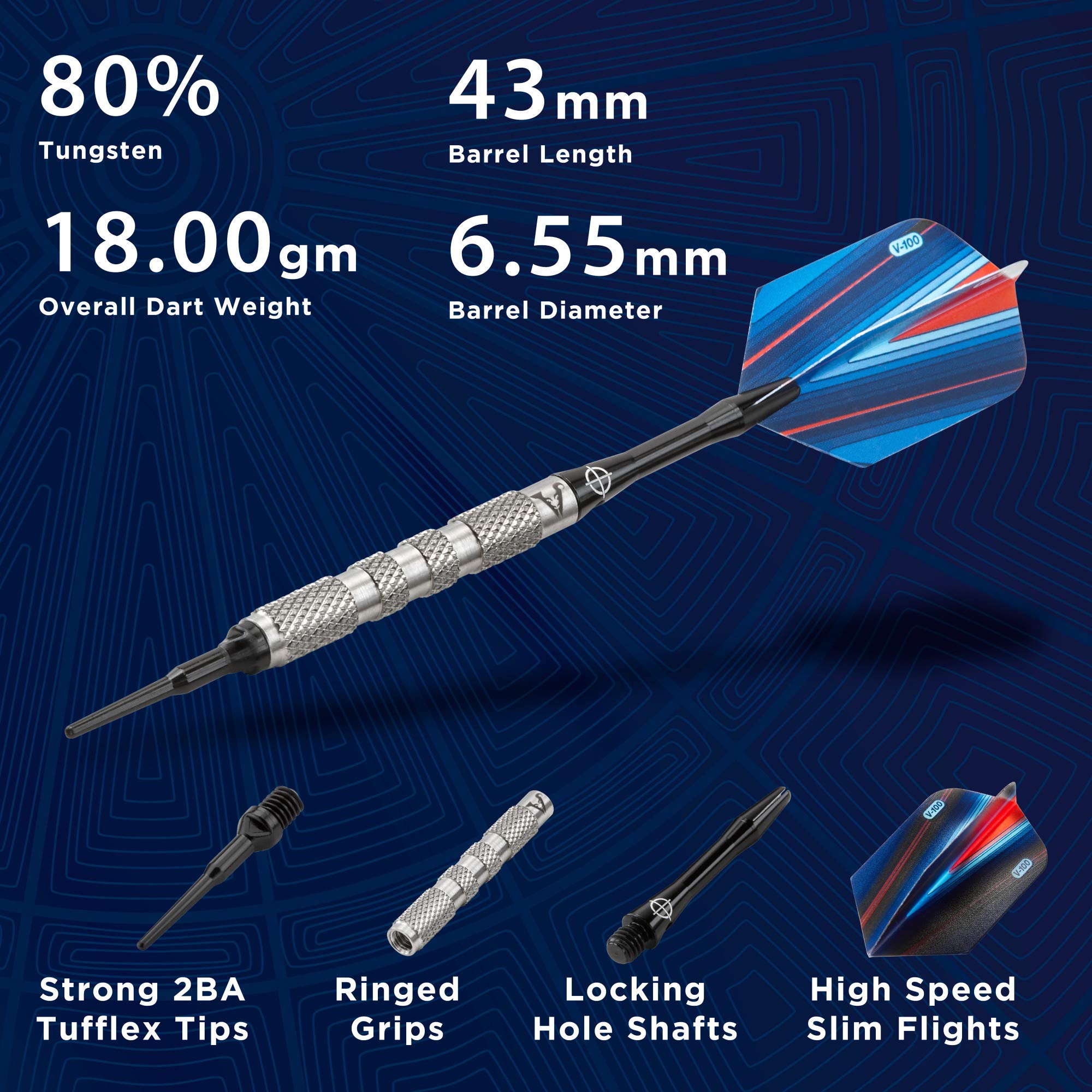 Foto 4 pulgar | Darts Viper Sidewinder, 80% Tungsteno, Punta Blanda, 18 G, Para Diana - Venta Internacional.