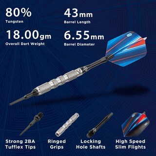 Foto 3 | Darts Viper Sidewinder, 80% Tungsteno, Punta Blanda, 18 G, Para Diana - Venta Internacional.