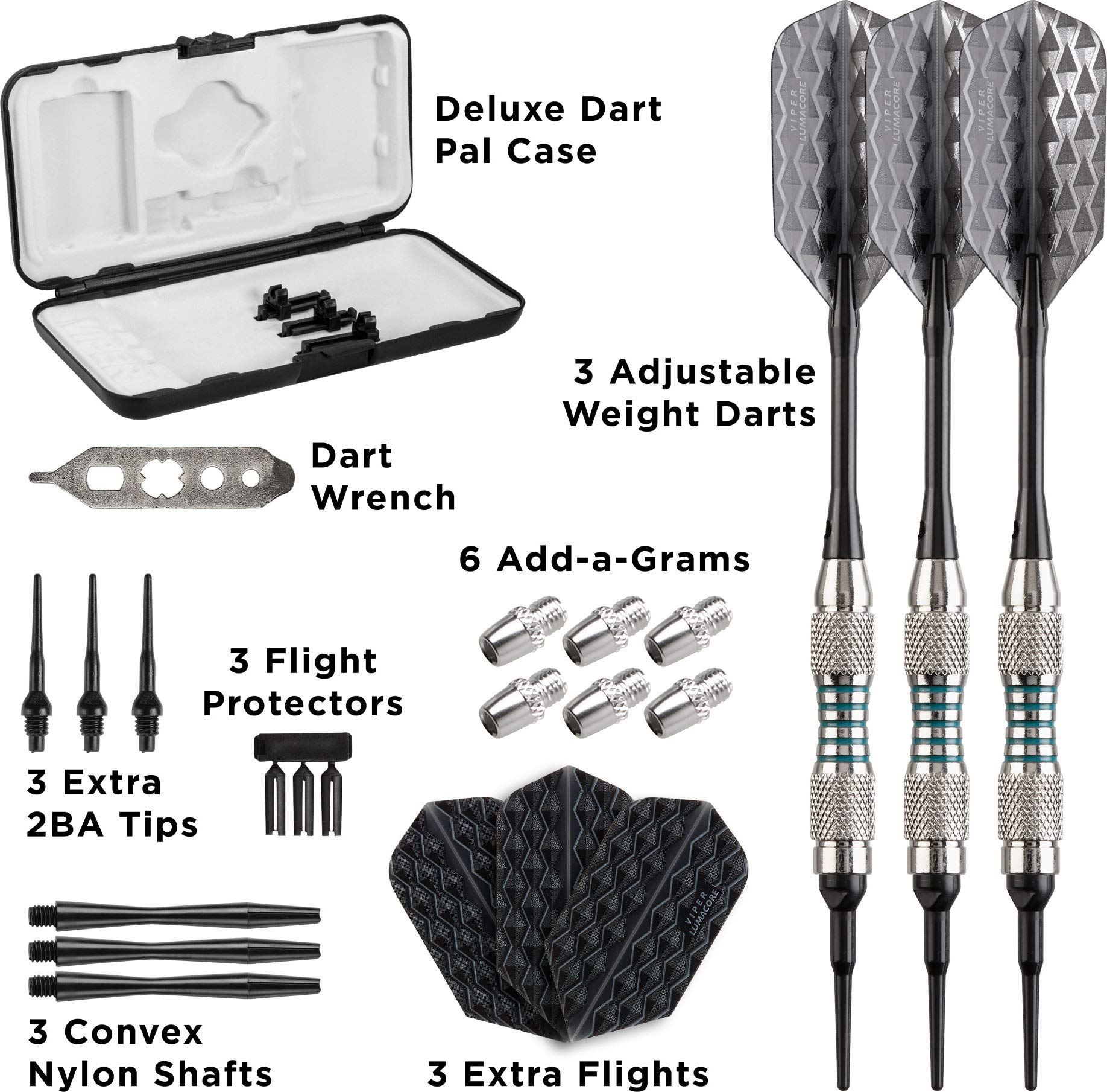 Foto 5 pulgar | Darts Viper Bobcat, Peso Ajustable, Punta Blanda, 16-18 G, Con Funda - Venta Internacional.