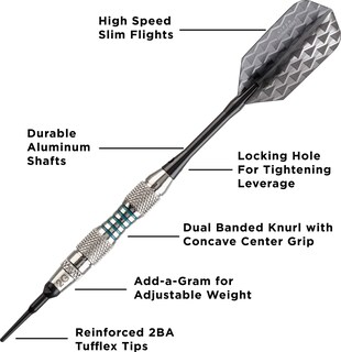 Foto 6 | Darts Viper Bobcat, Peso Ajustable, Punta Blanda, 16-18 G, Con Funda - Venta Internacional.
