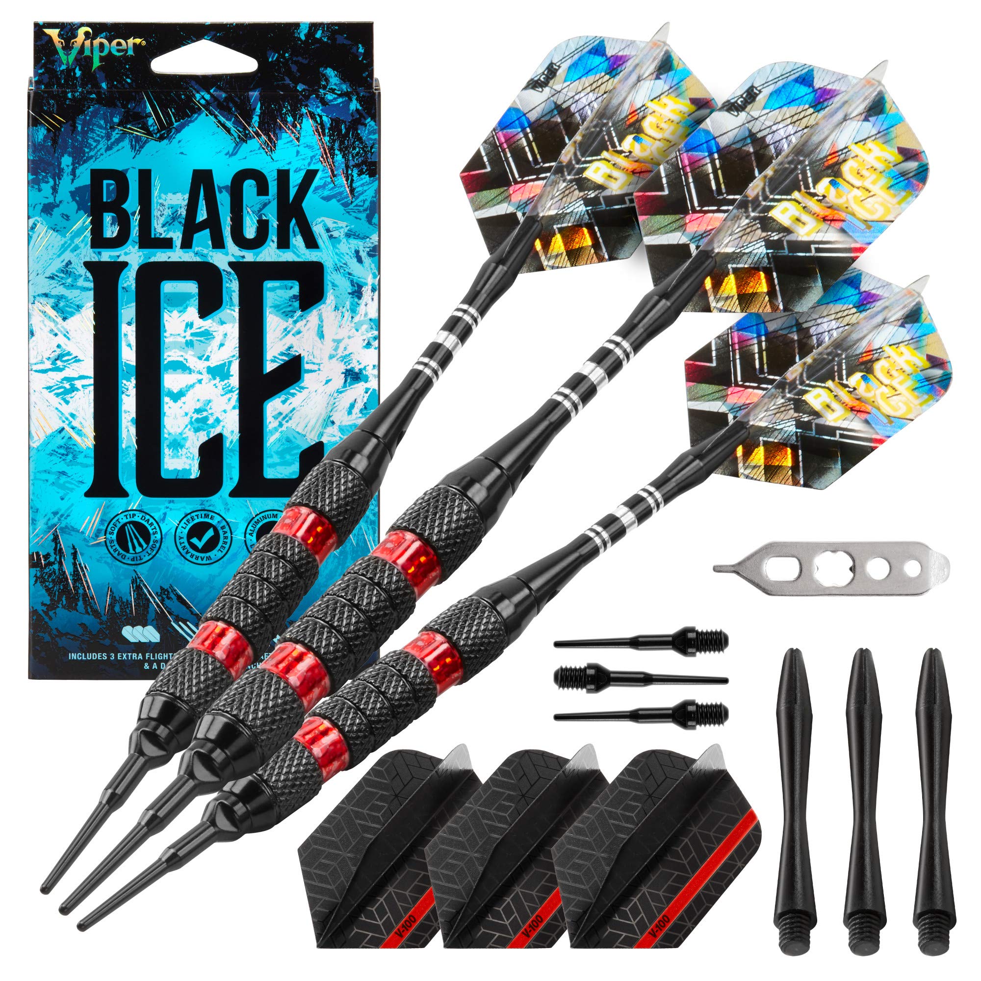 Dardos Soft Tip Viper Black Ice Con Anillos Rojos, 16 G - Venta Internacional.
