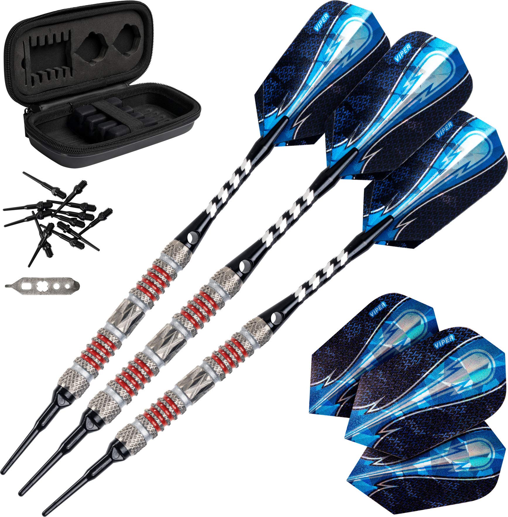 Foto 2 pulgar | Darts Viper Astro, 80% Tungsteno, Punta Blanda, 18 G, Con Funda, Anillos Rojos - Venta Internacional.