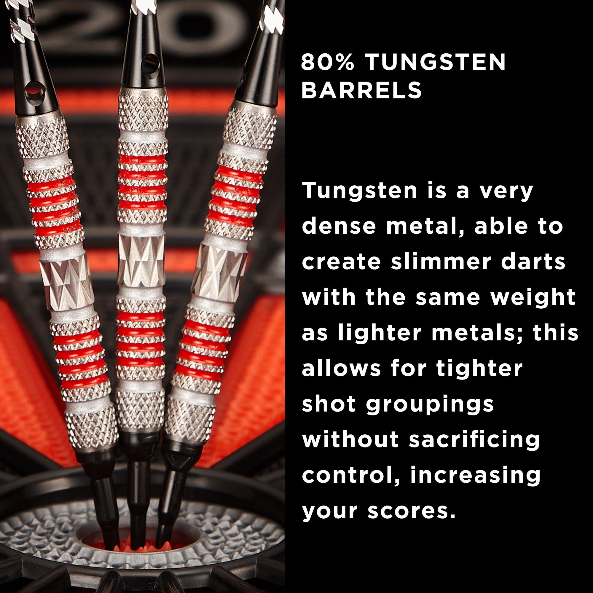 Foto 6 | Darts Viper Astro, 80% Tungsteno, Punta Blanda, 18 G, Con Funda, Anillos Rojos - Venta Internacional.