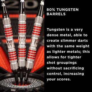 Foto 6 | Darts Viper Astro, 80% Tungsteno, Punta Blanda, 18 G, Con Funda, Anillos Rojos - Venta Internacional.