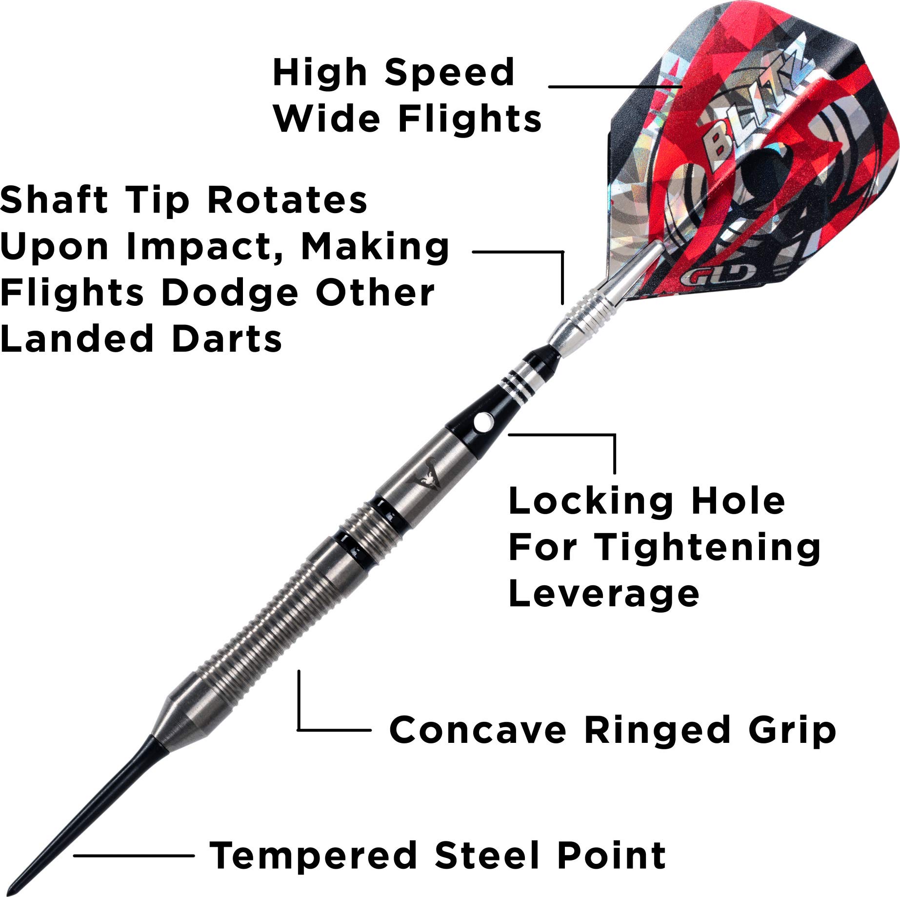 Foto 4 pulgar | Juego De Dardos Viper Blitz 95 Con Punta De Acero De Tungsteno, 22 G, Con Funda - Venta Internacional.