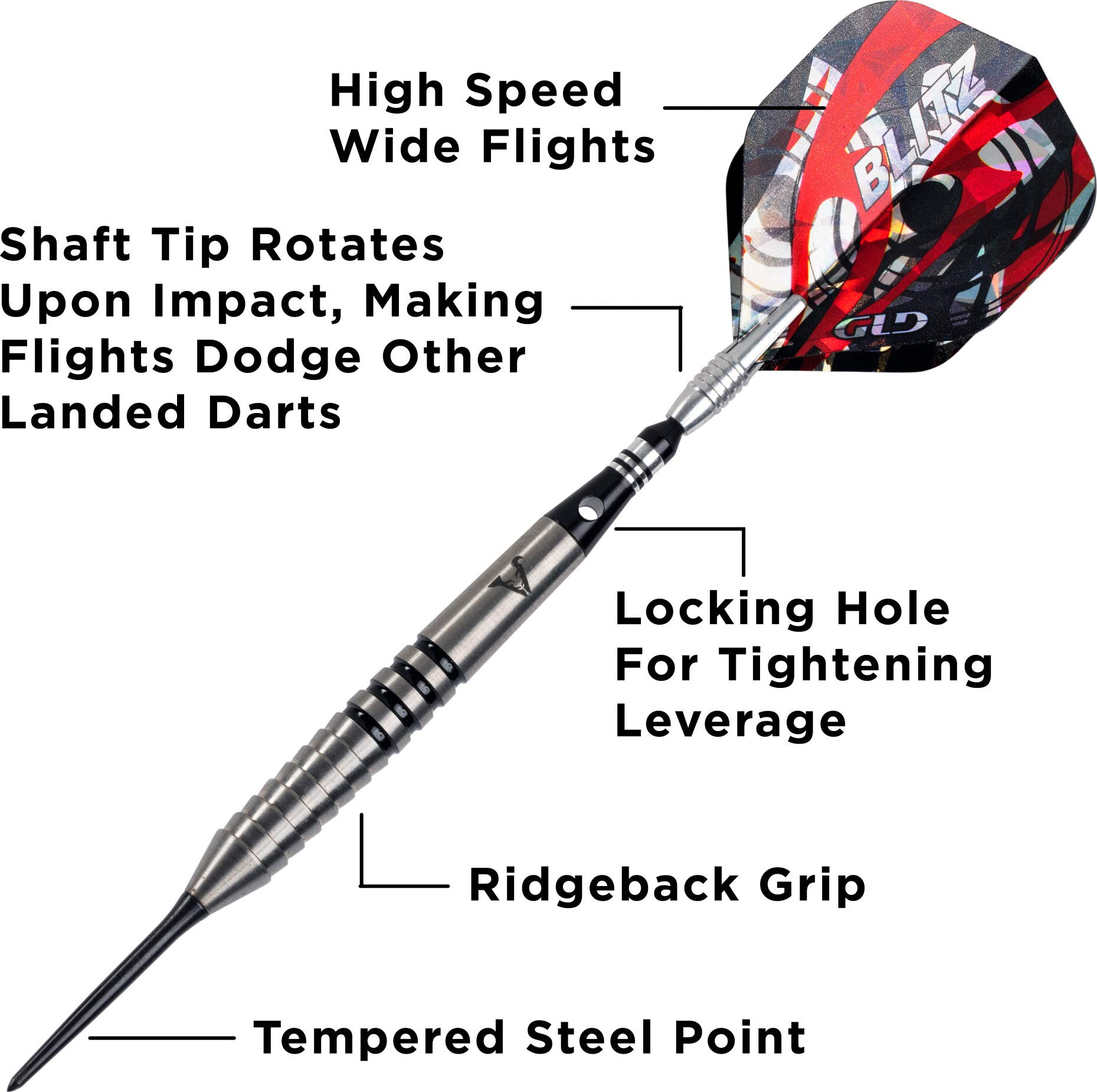 Foto 4 pulgar | Juego De Dardos Viper Blitz 95 Con Punta De Acero De Tungsteno, 26 G, Con Funda - Venta Internacional.