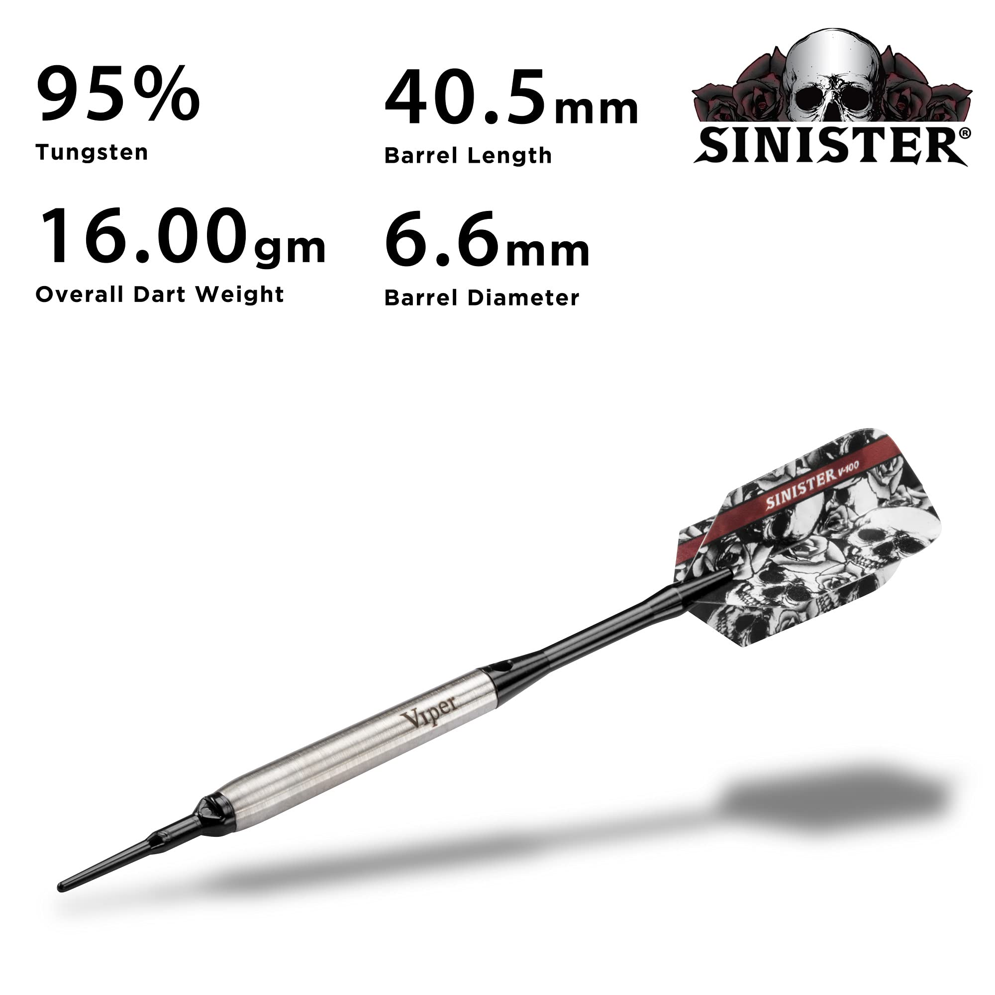 Foto 3 pulgar | Barril Darts Viper Teardrop, 16 G, Tungsteno Con Accesorios, Color Plateado - Venta Internacional.