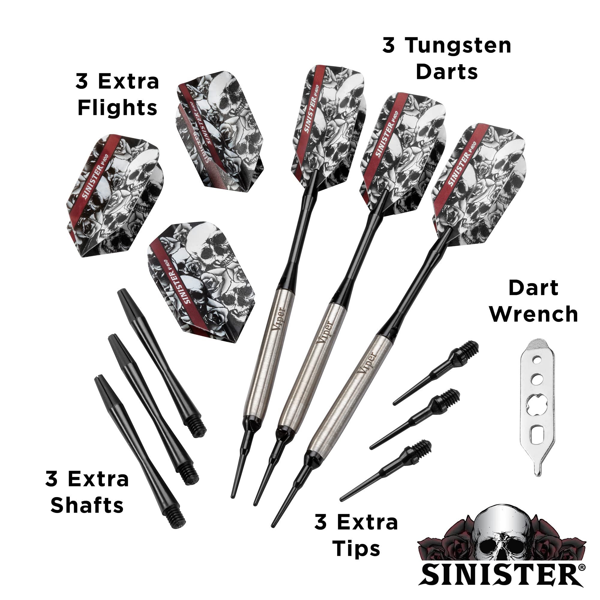 Foto 5 pulgar | Barril Darts Viper Teardrop, 16 G, Tungsteno Con Accesorios, Color Plateado - Venta Internacional.
