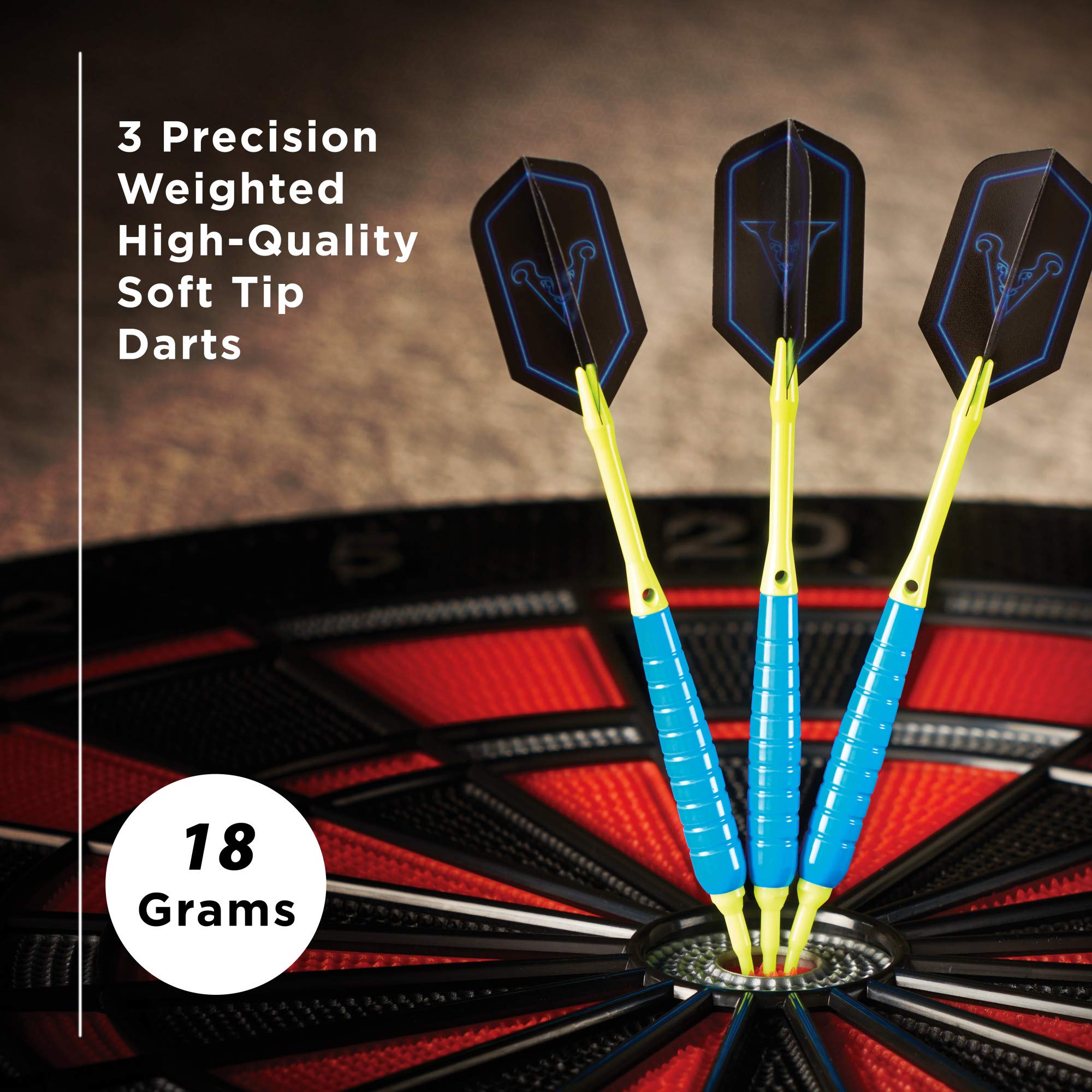 Foto 3 pulgar | Soft Tip Darts Viper V Glo, 18 G, Azul/amarillo, Para Dardos Electrónicos - Venta Internacional.