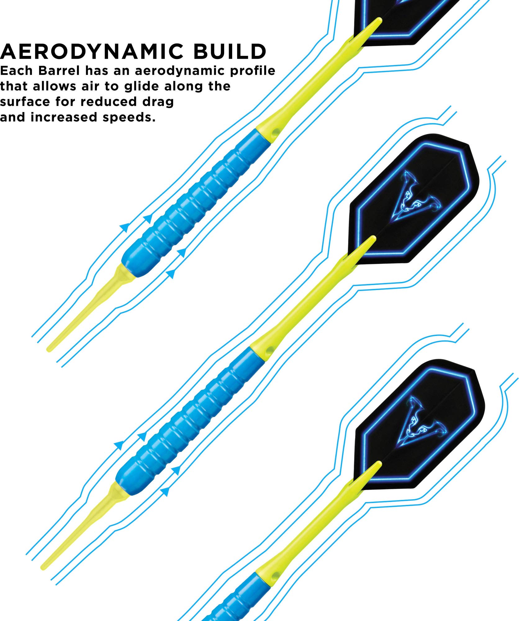 Foto 7 pulgar | Soft Tip Darts Viper V Glo, 18 G, Azul/amarillo, Para Dardos Electrónicos - Venta Internacional.