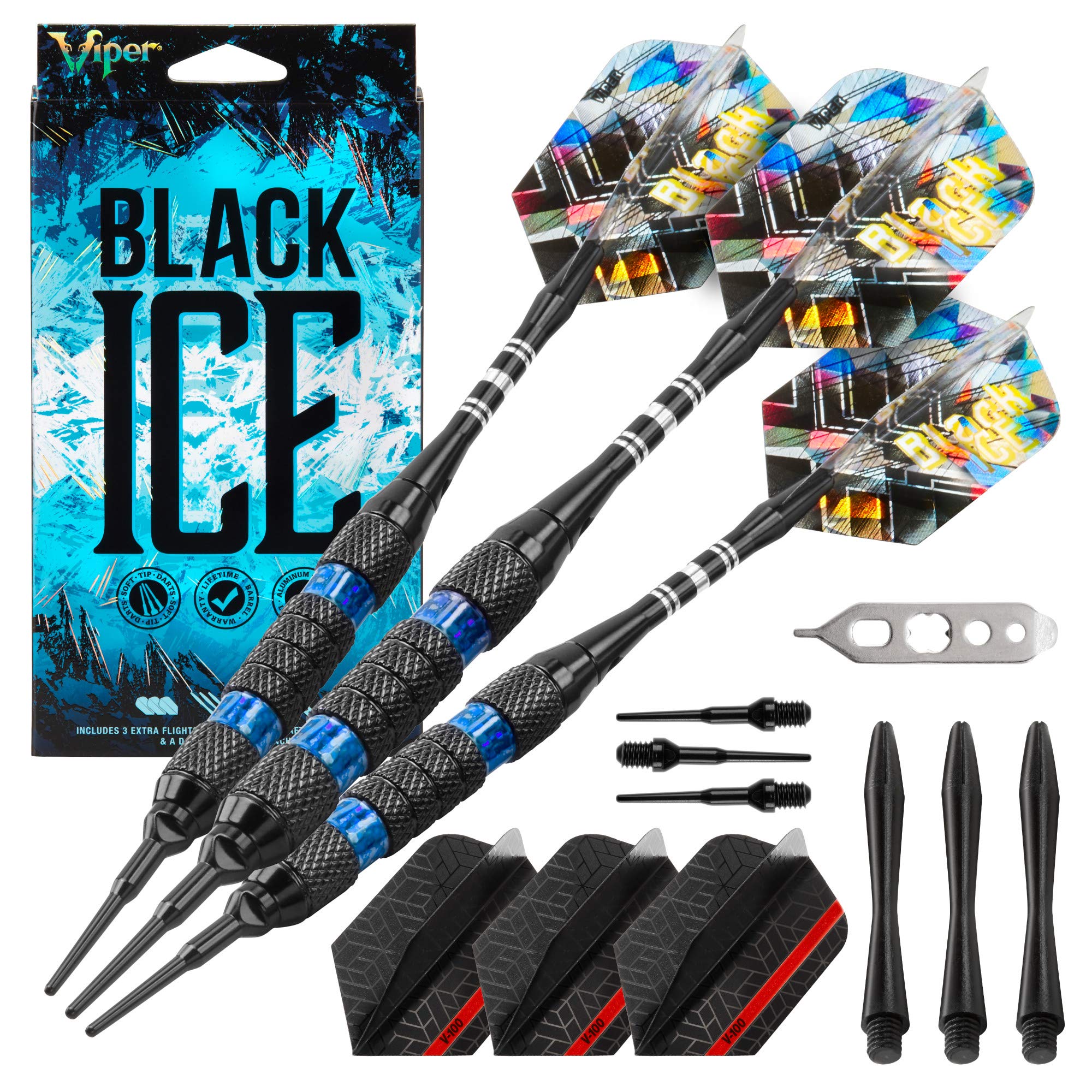 Foto 2 pulgar | Darts Viper Black Ice Soft Tip, 18 G, Con Anillos Azules - Venta Internacional.
