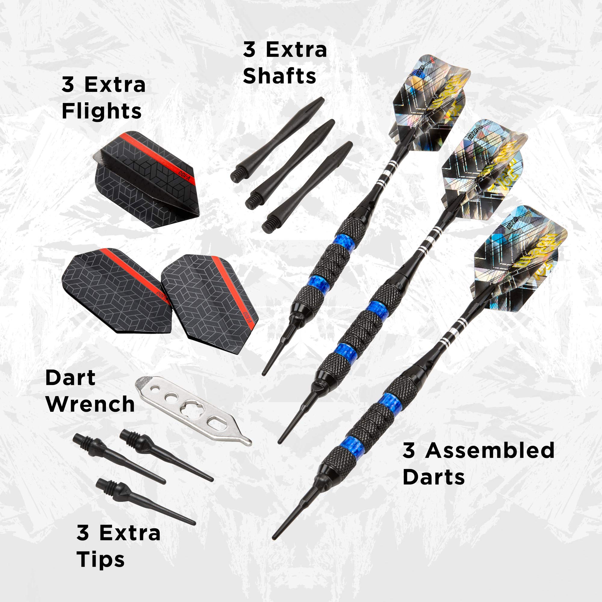 Foto 5 pulgar | Darts Viper Black Ice Soft Tip, 18 G, Con Anillos Azules - Venta Internacional.
