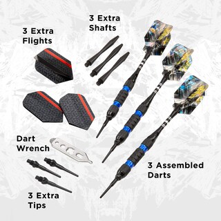 Foto 4 | Darts Viper Black Ice Soft Tip, 18 G, Con Anillos Azules - Venta Internacional.