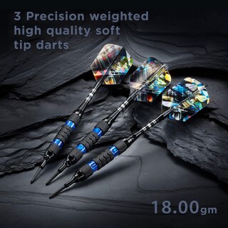 Foto 6 | Darts Viper Black Ice Soft Tip, 18 G, Con Anillos Azules - Venta Internacional.