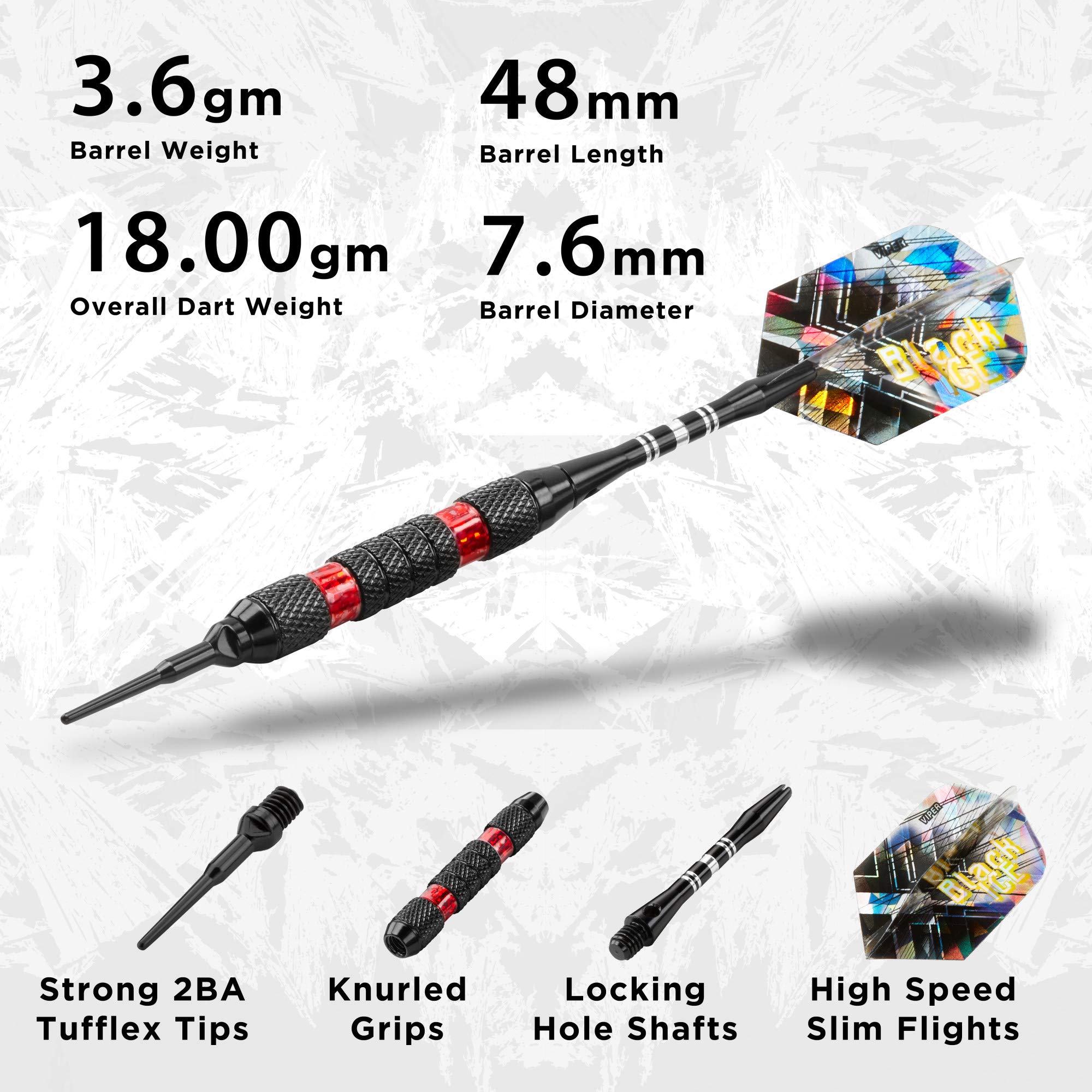 Foto 3 pulgar | Darts Viper Black Ice Soft Tip, 18 G, Con Anillos Rojos - Venta Internacional.