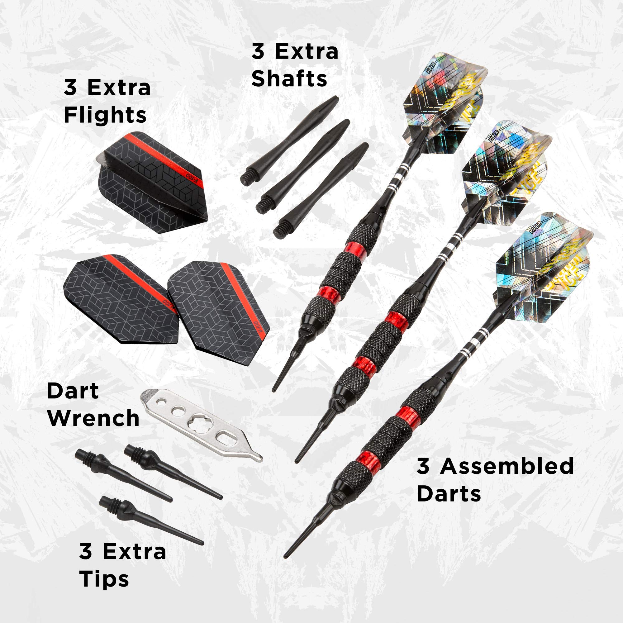Foto 5 pulgar | Darts Viper Black Ice Soft Tip, 18 G, Con Anillos Rojos - Venta Internacional.