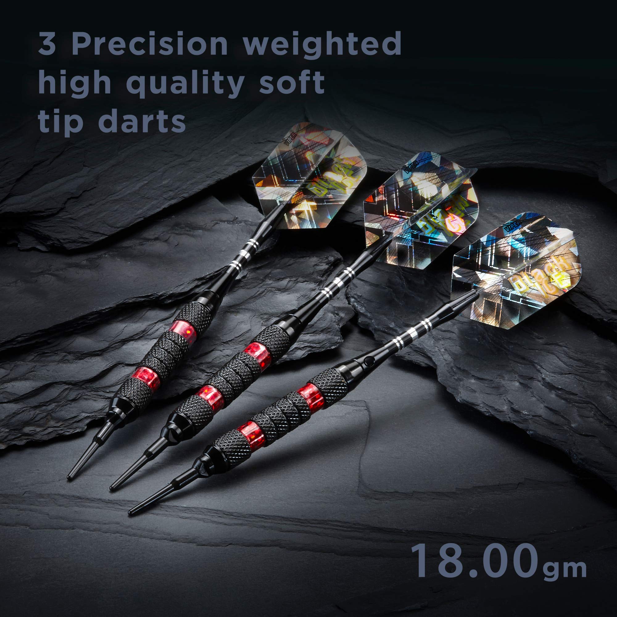Foto 7 pulgar | Darts Viper Black Ice Soft Tip, 18 G, Con Anillos Rojos - Venta Internacional.