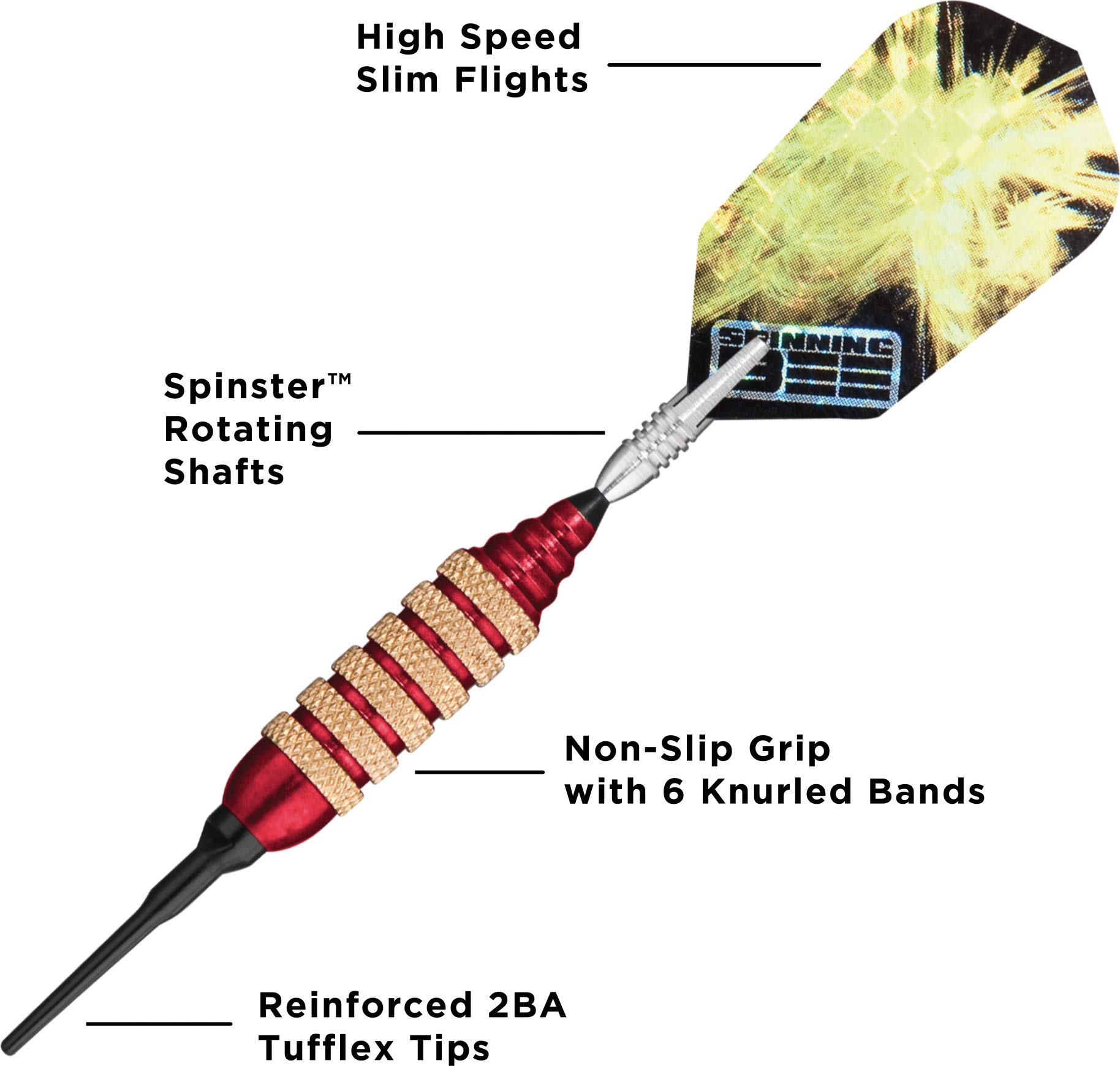Foto 4 pulgar | Darts Viper Spinning Bee, Punta Blanda, 16 G, Con Funda Casemaster, Roja - Venta Internacional.