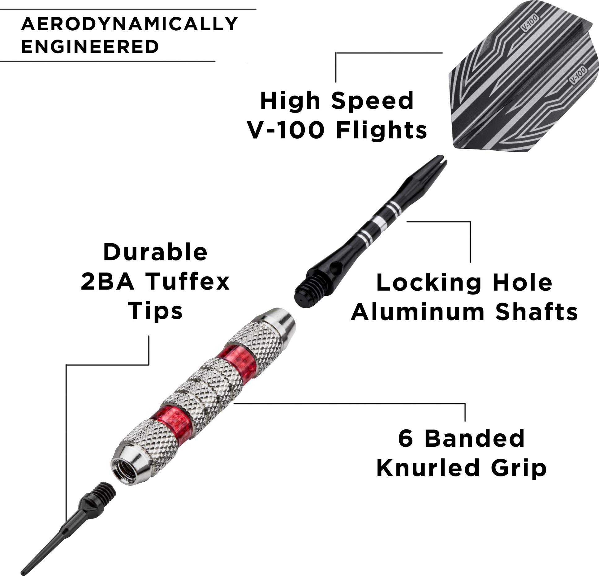 Foto 4 pulgar | Darts Viper Wind Runner, Punta Blanda, 18 G, Con Anillos Rojos - Venta Internacional.