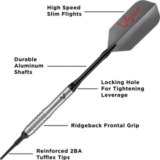 Foto 3 | Darts Viper V Factor 90 10, Punta Blanda De Tungsteno, 20 G, Con Funda - Venta Internacional.