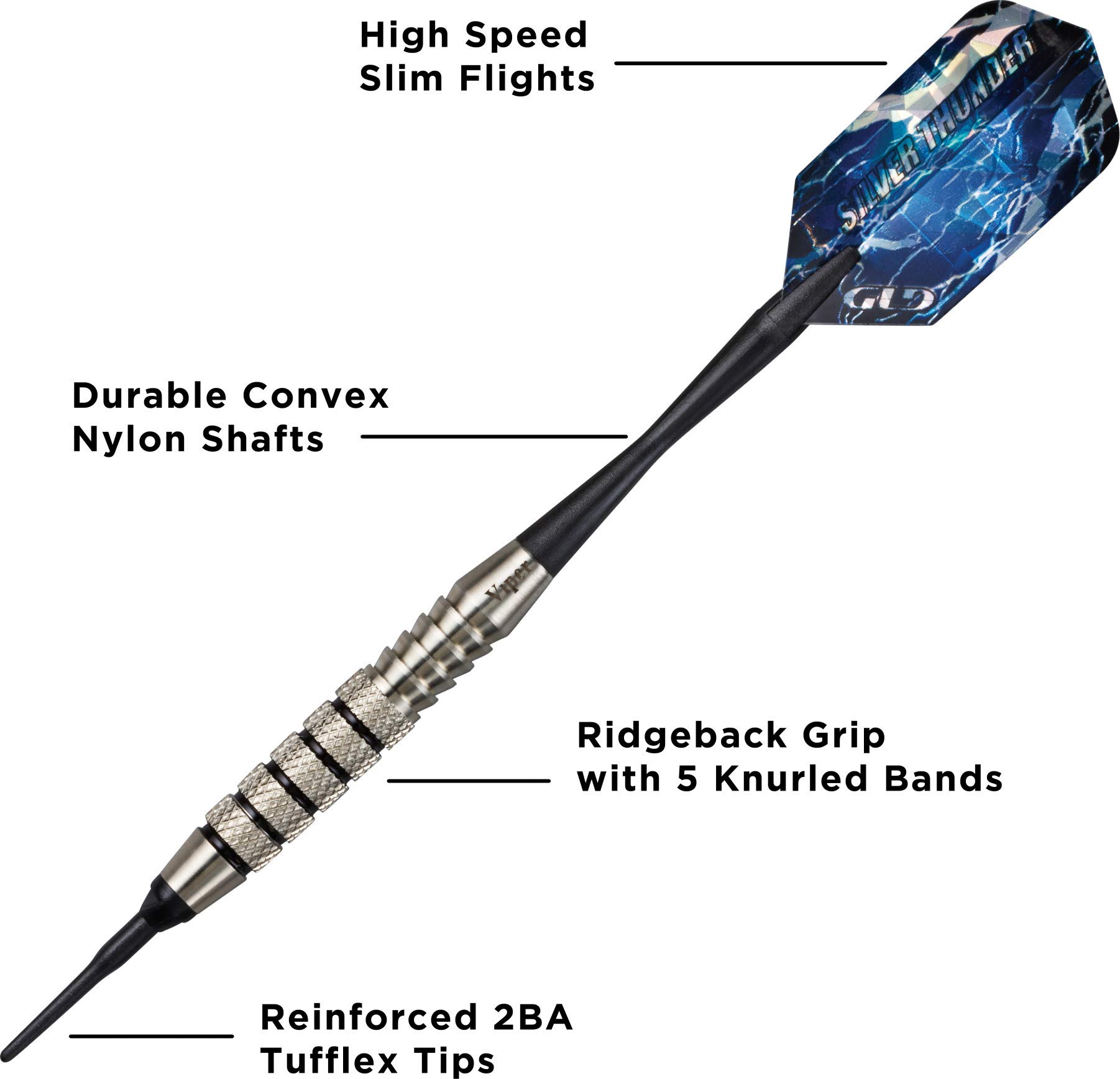 Foto 4 pulgar | Soft Tip Darts Viper Silver Thunder, 18 G, Para Adultos, Color Negro - Venta Internacional.