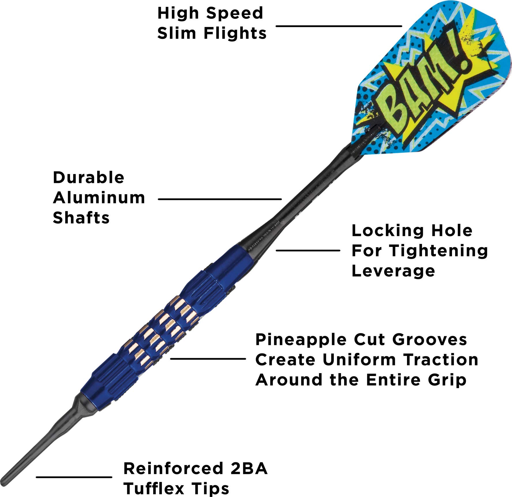 Foto 3 | Darts Viper Comix Bam Soft Tip, 18 G, Azul Con Accesorios - Venta Internacional.