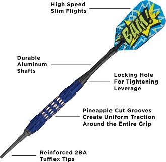 Foto 3 | Darts Viper Comix Bam Soft Tip, 18 G, Azul Con Accesorios - Venta Internacional.