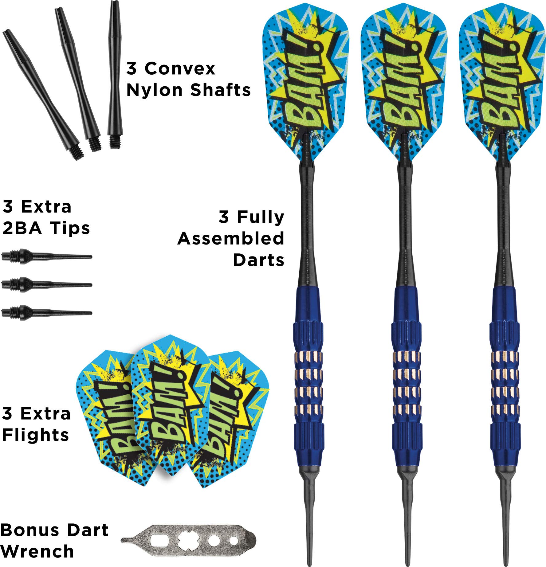 Foto 5 pulgar | Darts Viper Comix Bam Soft Tip, 18 G, Azul Con Accesorios - Venta Internacional.